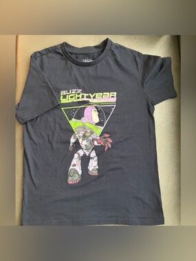 Disney Pixar Buzz Lightyear Navy Blue Kids Boys T-Shirt Medium Space Toy Story
